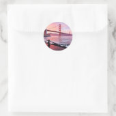 Golden Gate Bridge, landschappelijke foto, Ronde Sticker (Tas)