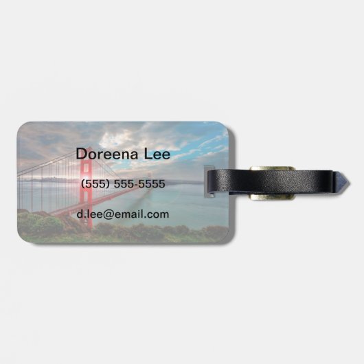 Golden Gate Bridge met Sun Shining through. Bagagelabel (Achterkant horizontaal)
