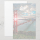 Golden Gate Bridge met Sun Shining through. Briefpapier (Voorkant / Achterkant)