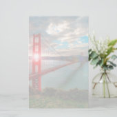 Golden Gate Bridge met Sun Shining through. Briefpapier (Staand voorkant)