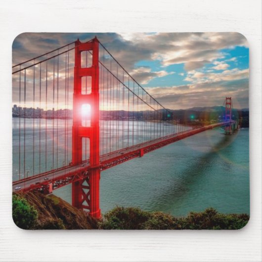 Golden Gate Bridge met Sun Shining through. Muismat (Voorkant)