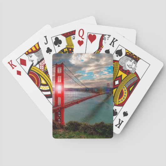 Golden Gate Bridge met Sun Shining through. Pokerkaarten (Achterkant)