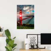Golden Gate Bridge met Sun Shining through. Poster (Thuiskantoor)