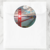 Golden Gate Bridge met Sun Shining through. Ronde Sticker (Tas)