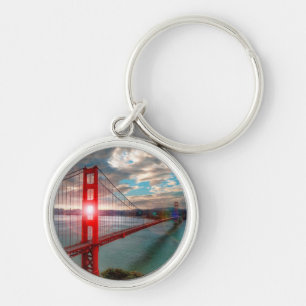Golden Gate Bridge met Sun Shining through. Sleutelhanger