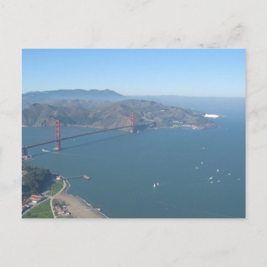 Golden Gate Bridge met Zeppelin Briefkaart (Voorkant)