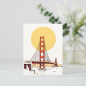 Golden Gate Bridge Minimalistisch San Francisco Briefkaart (Staand voorkant)