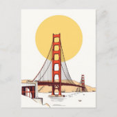 Golden Gate Bridge Minimalistisch San Francisco Briefkaart (Voorkant)
