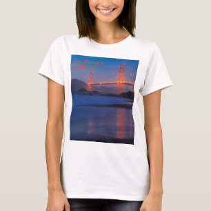 Golden Gate Bridge na zonsondergang in San Francis T-shirt