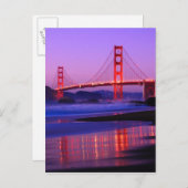 Golden Gate Bridge on Baker Beach at Sundown Briefkaart (Voorkant / Achterkant)