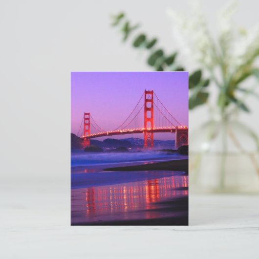 Golden Gate Bridge on Baker Beach at Sundown Briefkaart (Staand voorkant)