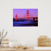 Golden Gate Bridge on Baker Beach at Sundown Poster (Keuken)