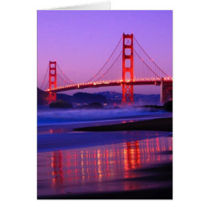 Golden Gate Bridge op Baker Beach bij zonsondergan