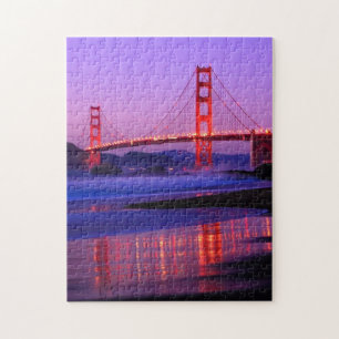 Golden Gate Bridge op Baker Beach bij zonsondergan Legpuzzel