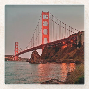 Golden Gate Bridge op Sun Down Glazen Onderzetter