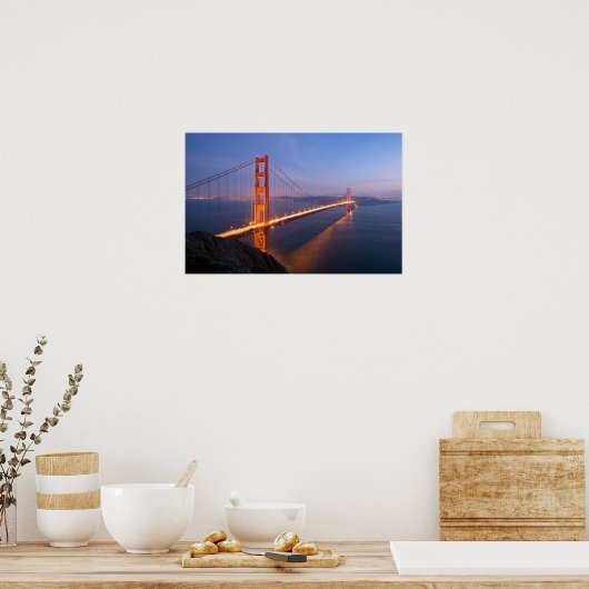 Golden Gate Bridge op Sunset Poster (Keuken)