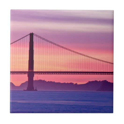 Golden Gate Bridge op Sunset Tegeltje (Voorkant)