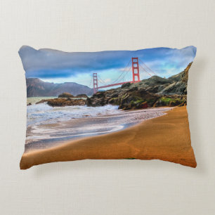 Golden Gate Bridge op zonsondergang Accent Kussen