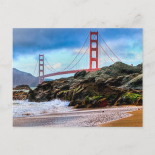 Golden Gate Bridge op zonsondergang Briefkaart