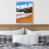 Golden Gate Bridge op zonsondergang Canvas Afdruk (Insitu (Slaapkamer))