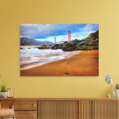 Golden Gate Bridge op zonsondergang Canvas Afdruk (Insitu (Woonkamer))