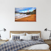Golden Gate Bridge op zonsondergang Canvas Afdruk (Insitu (Slaapkamer))