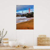 Golden Gate Bridge op zonsondergang Poster (Keuken)