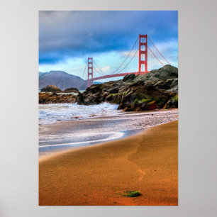 Golden Gate Bridge op zonsondergang Poster
