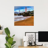 Golden Gate Bridge op zonsondergang Poster (Thuiskantoor)