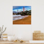 Golden Gate Bridge op zonsondergang Poster (Keuken)