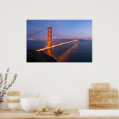 Golden Gate Bridge op zonsondergang Poster (Keuken)