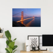 Golden Gate Bridge op zonsondergang Poster (Thuiskantoor)
