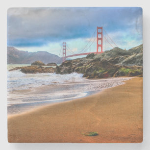 Golden Gate Bridge op zonsondergang Stenen Onderzetter