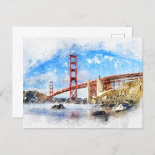 Golden Gate Bridge pastel in San Francisco Briefkaart