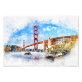 Golden Gate Bridge pastel in San Francisco Foto Afdruk (Voorkant)