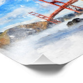 Golden Gate Bridge pastel in San Francisco Foto Afdruk (Hoek)