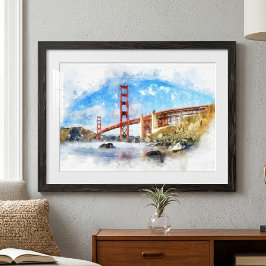 Golden Gate Bridge Pastel in San Francisco Foto Afdruk