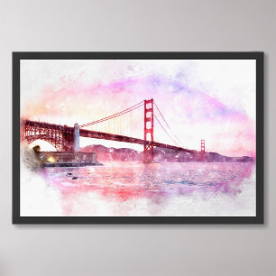 Golden Gate Bridge pastel in San Francisco Foto Afdruk
