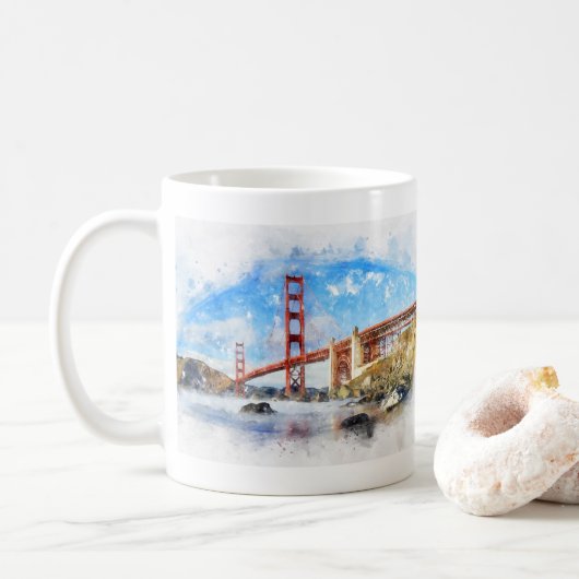 Golden Gate Bridge pastel in San Francisco Koffiemok (Met donut)