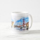 Golden Gate Bridge pastel in San Francisco Koffiemok (Voorkant rechts)