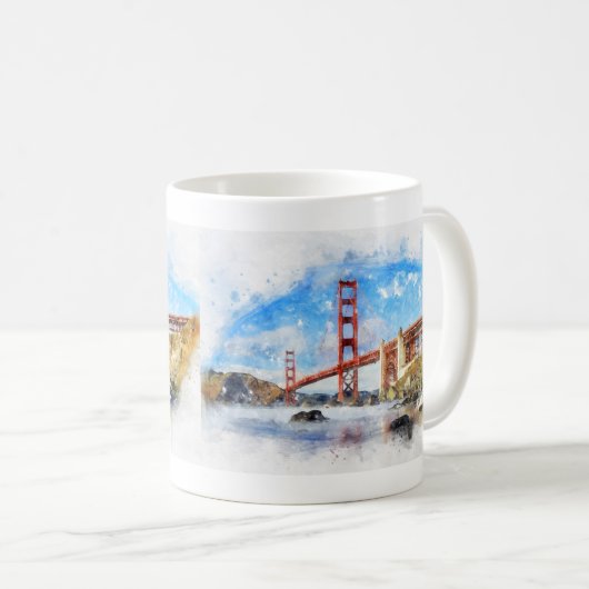 Golden Gate Bridge pastel in San Francisco Koffiemok (Voorkant rechts)