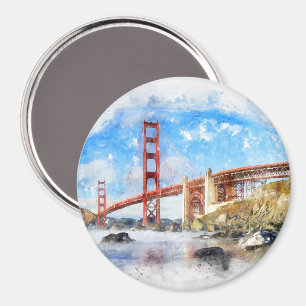 Golden Gate Bridge pastel in San Francisco Magneet