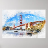 Golden Gate Bridge Pastel in San Francisco Poster (Voorkant)