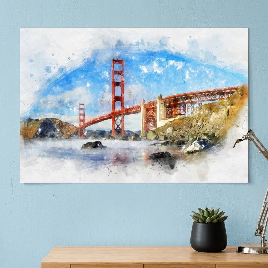 Golden Gate Bridge Pastel in San Francisco Poster