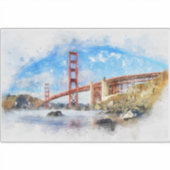 Golden Gate Bridge pastel in San Francisco Sticker (Voorkant)