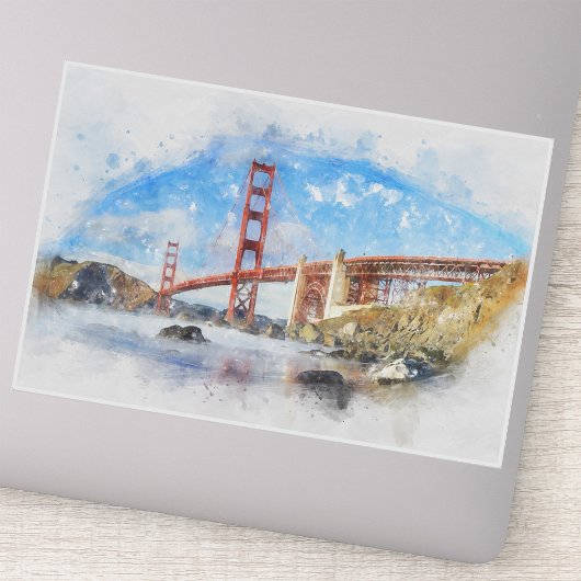 Golden Gate Bridge pastel in San Francisco Sticker