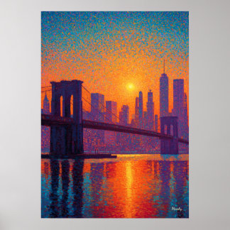 Golden Gate Bridge Pointillisme San Francisco Poster