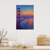 Golden Gate Bridge Pointillisme San Francisco Poster (Keuken)