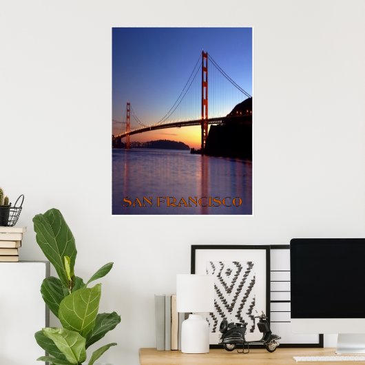 Golden Gate Bridge Poster (Thuiskantoor)