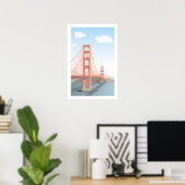 Golden Gate Bridge Poster (Thuiskantoor)